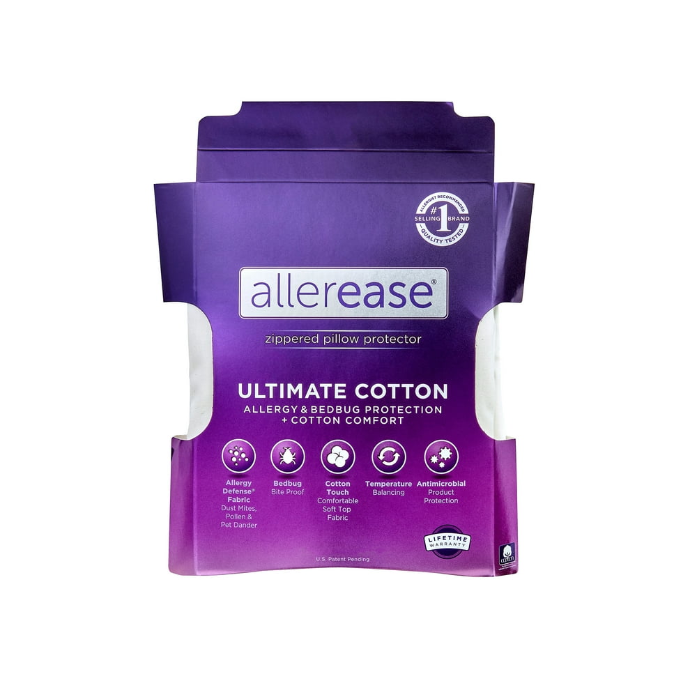 Allerease Ultimate Cotton Pillow Protector, Standard/Queen