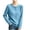 Blue, variant on Women's Button Down Sweaters Casual Soft Crew Neck Long Sleeve Cable Knit Cardigan Loose Dressy Solid Color Business Sweaters XXL