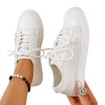 thumbnail image 4 of EKVAHL Women's Lace Up Mesh Sneakers, Cushioned Mesh Tennis Shoes, Insole Office Daily Walking Shoes White, 4 of 6