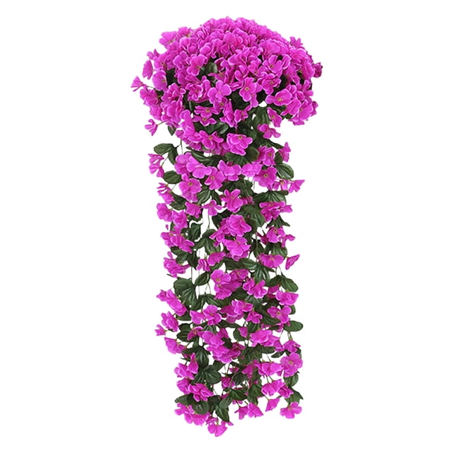 Wall Decorations For Living Room Simulation Violet Wall Hanging Plastic Wrapping Plants With Realistic Floral Design 85 cm