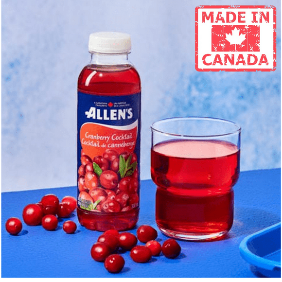 Allens Juice Cranberry Cocktail 300ml/10.14oz (24/Case) - Canadian Made