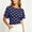Blue, variant on CBASIHI Womens Polka Dot T Shirts- Fashion Casual Cute Rushed Tie Back Boat Neck Short Sleeve Cinched Waist Summer Crop Tops Red Size 2XL