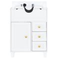 thumbnail image 3 of BarberPub Bathroom Vanities Storage with Shampoo Bowl, Hair Salon Wash Sink Shampoo Station, All White, 3 of 10