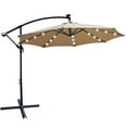 thumbnail image 5 of 10 ft Outdoor Patio Umbrella Solar Powered LED Lighted Sun Shade Market Waterproof 8 Ribs Umbrella with Crank and Cross Base for Garden Deck Backyard,khaki, 5 of 7