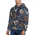 thumbnail image 3 of Rateoe Nautical Pattern Mens Hoodie, Pullover Hooded Sweatshirt, Kangaroo Pocket Hoodie Ideal for Daily Wear, Travel and Home-Medium, 3 of 7