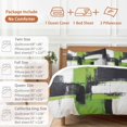 thumbnail image 6 of Abstract Graffiti 4 Piece Duvet Cover Set Twin Size Green Black Angular Layout Soft Bedding Set Comforter Cover, 1 Duvet Cover 1 Flat Sheets and 2 Pillowcases, 6 of 9