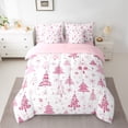 thumbnail image 2 of Manfei Retro Xmas Tree 7-Piece Twin Bedding Sets,Merry Christmas Bedding Comforter Set,Pink White Sheet Sets For Girls Kids,Super Cozy Room Decor Reversible, 2 of 8