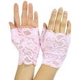 thumbnail image 6 of ToBeInStyle Women's Floral Lace Fingerless Gloves - One Size - Baby Pink, 6 of 6
