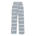 thumbnail image 7 of QATAINLAV Women's Lightweight Linen Pants Dressy Casual Elastic High Waisted Cropped Trouser Loose Side Slits Straight Leg Pant, Gray, S, 7 of 7