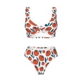 thumbnail image 4 of Rocae Hand Drawn Tomatoes for Bikini Set for Women Two Piece Sexy High Swimsuits Split Crossover Bikini XX-Large, 4 of 9