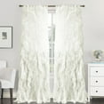 thumbnail image 4 of Sweet Home Collection  Sheer Voile Waterfall Ruffled Tier 84 Inch Single Curtain Panel - 84" long x 50" wide Sea, 4 of 5