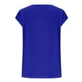 thumbnail image 5 of Mrat Low Cut Tank Tops Women's Cap Sleeve Tops Summer Tank Tops Casual Basic Tees Shirts Loose Blouses Womens Loose Tank Tops S-395 Blue XL, 5 of 6