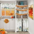 thumbnail image 2 of Pumpkin Kitchen Curtains Fall Window Curtains Valance and Tier Set 36 Inch, Autumn Leaves Watercolor Rod Pocket Short Tier Curtain for Room, Thanksgiving Small Cafe Kitchen Decor, 2 of 6