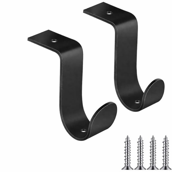 YEZNIVOS 2 Pcs Closet Rod Brackets Heavy Duty Metal Wall Mount Rod Brackets with Screws Closet Pole Support for Living Room Bedroom Shelf Office(1.5 Inch)