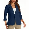 thumbnail image 5 of ZQGJB Blazers for Women Suit Jackets Dressy Rolled-up 3/4 Lenght Sleeve Single Breasted Blazer Jacket Business Casual Outfits for Work Blue XXL, 5 of 5