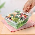 thumbnail image 6 of Tamper-Resistant Clear Hinged Containers with Flat Lid  Disposable Plastic Clamshell Takeout Boxes for Food, Salad, Dessert, Sandwich, Leak-Proof & Stackable  BPA-Free 300, Clear, 24 oz, 6 of 9