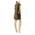 thumbnail image 2 of VINCE CAMUTO Womens Black Zippered Metallic Cap Sleeve Boat Neck Knee Length Evening Sheath Dress 2, 2 of 4