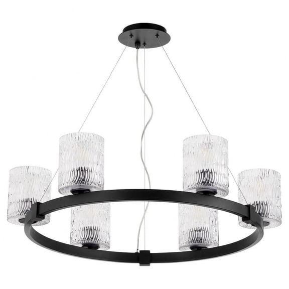 Longwood Warren 6 Light Chandelier-Noir Finish Bailey Street Home 183-Bel-4539629