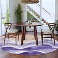 thumbnail image 4 of Purple Waves Coastal 6ft Round Rug, PurpleOmbre Summer Beach Oceans Non-Skid Rubber Backing Large Area Rugs - Living Room Bedroom Home Office, Indoor Floor Mat Carpets Washable Rug, 4 of 9