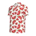 thumbnail image 2 of Balery Hand Drawn Watermelon Printed Men’s Short Sleeve Polo Shirt, Midweight Men's Shirt,Golf Polo shirts -Large, 2 of 9