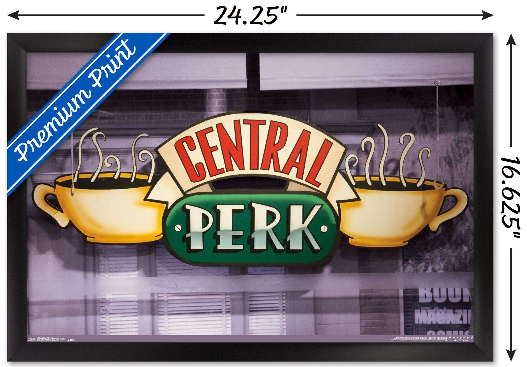 Friends - Central Perk Wall Poster, 14.725" x 22.375", Framed