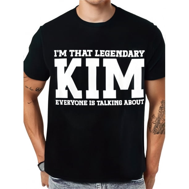 Kim Personal Name First Name Funny Kim T-Shirt, 100% Cotton, Halloween Thanksgiving Christmas Gift for Men Women Family Friends, S-XXXL, Black Tee For Adult, Men, Women, Teen, Teenager, Adolescent,Yo