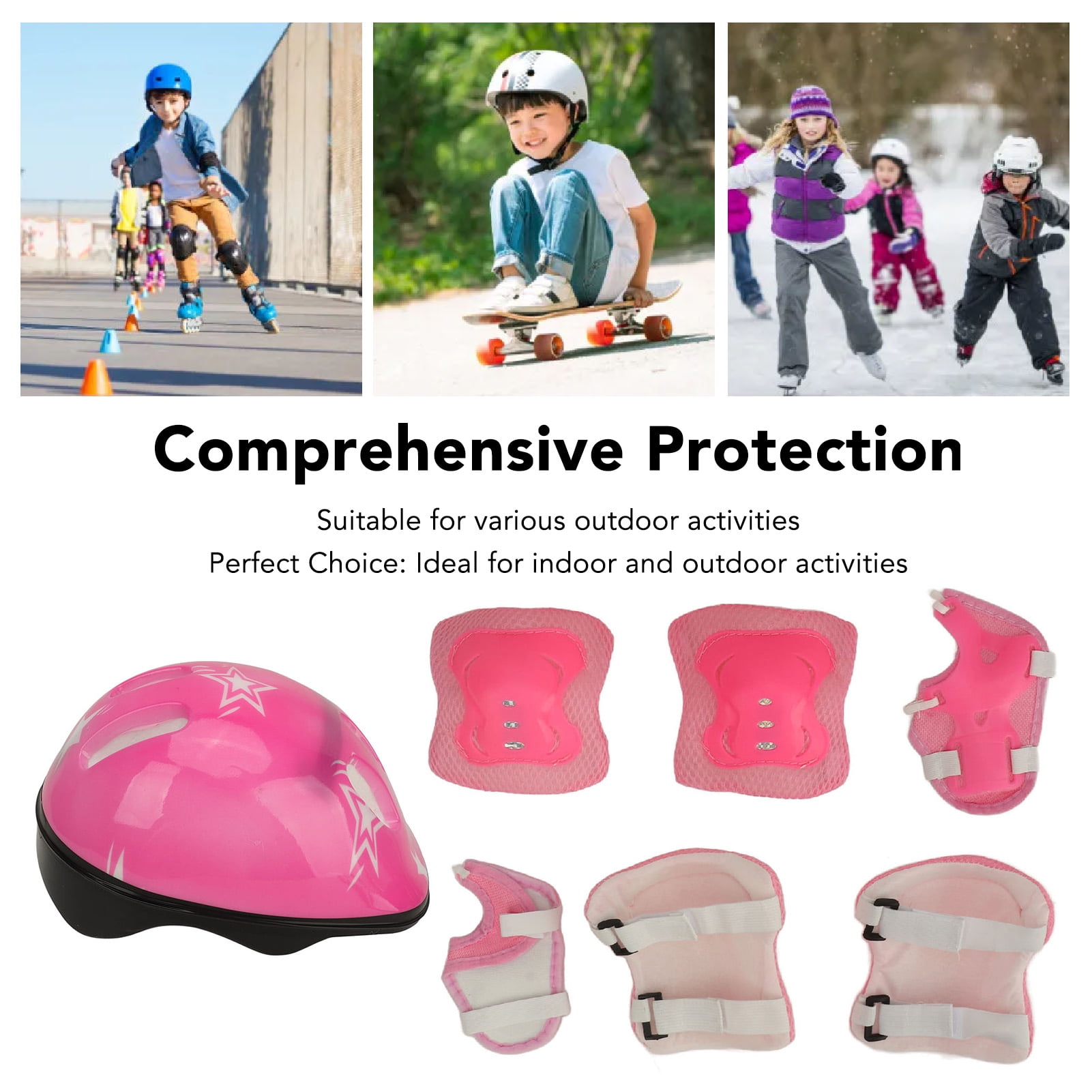 Protection Enfants Sport Genouillères Et Coudières Pour Enfants - Lot 6 En 1 Réglable - Protection Roller, Skate, Vérose - Taille 4-12 Ans Kit Sécurité Enfants Sports