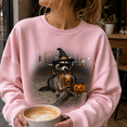 thumbnail image 5 of Halloween Shirt, Witch Raccoon Drinking Iced Coffee Sweatshirt, Funny Spooky Animal Hoodie, Trick or Treat Gift for Raccoon Lovers, 5 of 9