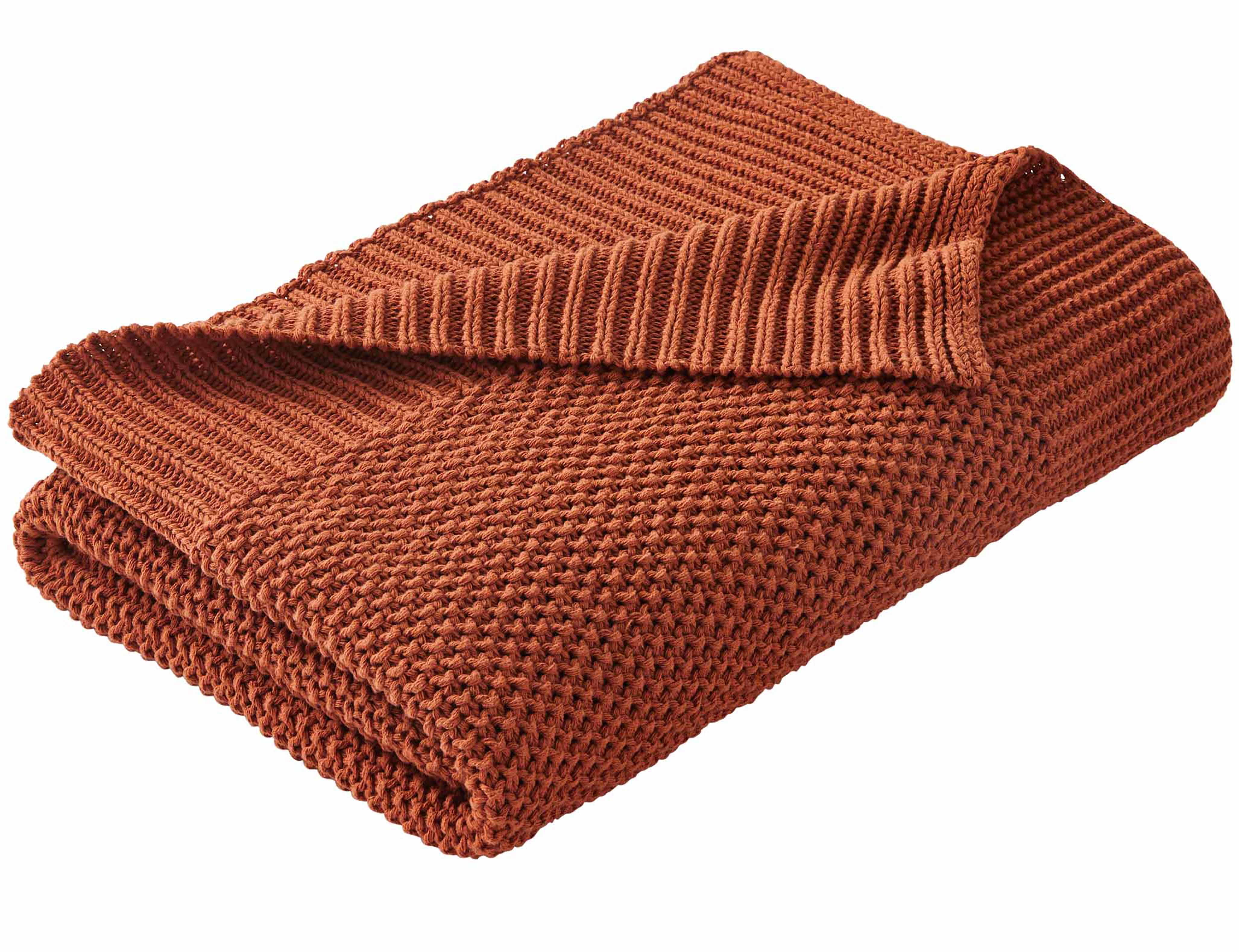 Better Homes & Gardens Copper Cotton-Blend Chunky Knit Throw, 50" x 60", 2.3 lb, All Ages