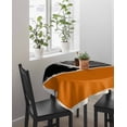 thumbnail image 4 of Orange Black Suqare Tablecloth - 60 x 60 Inch, Farmhouse Striped Modern Abstract Art Waterproof & StainResistant Tablecloth, Washable Oil-proof Table Cover for Dining/Party/Wedding/Camping/Buffet, 4 of 9