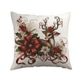 thumbnail image 3 of Under $5 Christmas Throw Pillow Covers Christmas Pillow Cover with Reindeer Print Pillowcase Holiday Decorations for Sofa Couch Livingroom Bed 18x18", 3 of 7