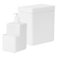 thumbnail image 4 of 1 Juego de bote de basura pequeño con tapa para baño, mini bote de basura de escritorio con tapa, dispensador de jabón líquido para baño, cocina, oficina y dormitorio, 4 of 7