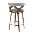 thumbnail image 4 of Gardenia Mid-Century Modern Counter Stool in Walnut and Light Grey Fabric by LumiSource - Set of 2, 4 of 7