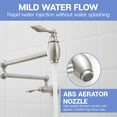 thumbnail image 3 of Pot Filler,Wall Mount Commercial Pot Filler Faucet,Brass Material Kitchen Folding Faucet,Coffee Machine Faucet with Stretchable Double Joint Swing Arms,Style A,Brushed Nickel, 3 of 6
