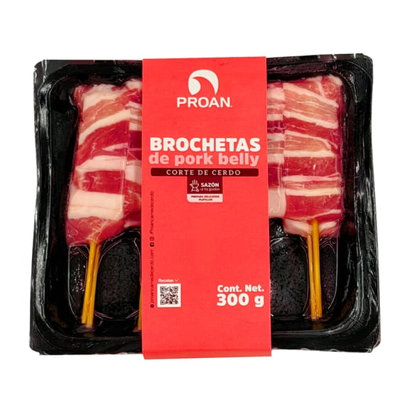 Brochetas de pork belly Proan Corte de cerdo 300 g