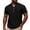 Black, variant on Men's Casual Short Sleeve Button Down Shirt Summer Breathable Comfortable Pure Color No Collar Top for Spring and Daily Wear