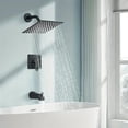 thumbnail image 3 of Matte Black Tub Shower Faucet Set Complete with 8-Inch Rainfall Shower Head and Tub Spout Included Shower Valve Tub Shower Trim Kit, 3 of 13