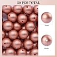 thumbnail image 2 of 50 cuentas de silicona redondas de 15 mm para la fabricación de llaveros, bolígrafos y otros artículos de joyería (oro rosa)., 2 of 9
