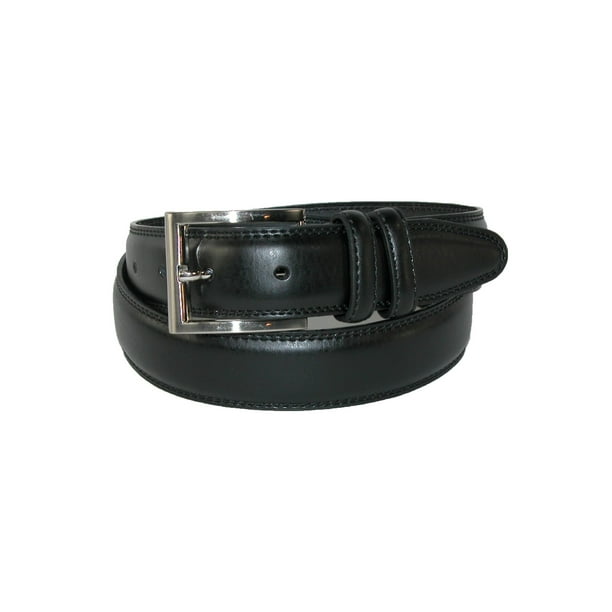 Aquarius Men's Leather 32mm Double Keeper Padded Belt with Satin