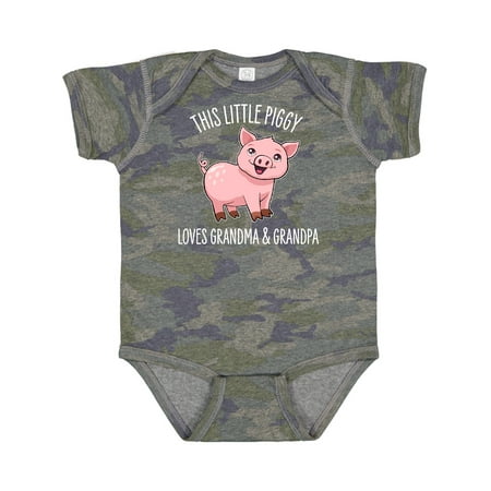 

Inktastic This Little Piggy Loves Grandma and Grandpa- Cute Gift Baby Boy or Baby Girl Bodysuit