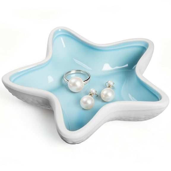 Mber Jewelry Tray Ceramic Jewelry Holder, Starfish Jewelry Dish Ring Holder, Trinket Dish Jewelry Tray Organizer, Ring Jewelry Plate Decorative Tray