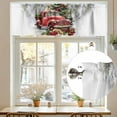 thumbnail image 7 of Merry Christmas Red Truck Valances for Windows, 42 x 12in, Xmas Tree Present Dog Winter Snow Rod Pocket Kitchen Valance Curtain Light Filtering Window Treatments for Living Room Bedroom, 1 Panel, 7 of 7