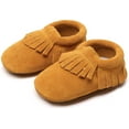 thumbnail image 7 of Leather Baby Moccasins Hard Soled Tassel Crib Toddler Shoes for Boys and Girls, 7 of 7
