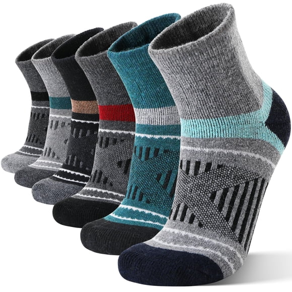 Calcetines de compresión EBMORE de lana merino para hombre, 6 pares