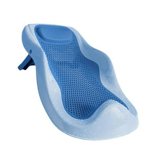Support de bain pour bébé antidérapant, ergonomique et pliable, support de couchage pour bébé, bleu