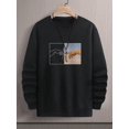 thumbnail image 1 of Street Style Chandails en Molleton pour Hommes Imprimés à la Main Chandails en Molleton en Polaire Automne Chauds Chandails à Capuchon Col Rond Pulls Mode Vêtements Décontractés, 1 of 6