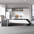 thumbnail image 2 of Monitor Stands Office Desk Wood L Shaped Storage Workbench Corner Writing Desk Table Organizer Bureau Meuble Desk Accessories My Lux Decor Round, 2 of 8