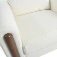thumbnail image 6 of Oversized Accent Chair,Mid Century Modern Armchair with Wood Legs Living Room Side Chair Upholstered Single Sofa Chair for Living Room,Dining Room,White, 6 of 7