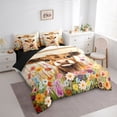 thumbnail image 3 of Castle Fairy Floral Highland Bull Bedding Comforter Set,Flower Animal Queen Bedding Sets, 3 of 8