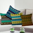 thumbnail image 2 of LAICAIW Boho Pillow Covers 18x18 Inch, Hippie Bohemian Decorative Throw Pillow Covers Blue Square Cotton Linen Couch Pillow Cases for Home Decor, Set of 4 (No Insert Included), 2 of 7